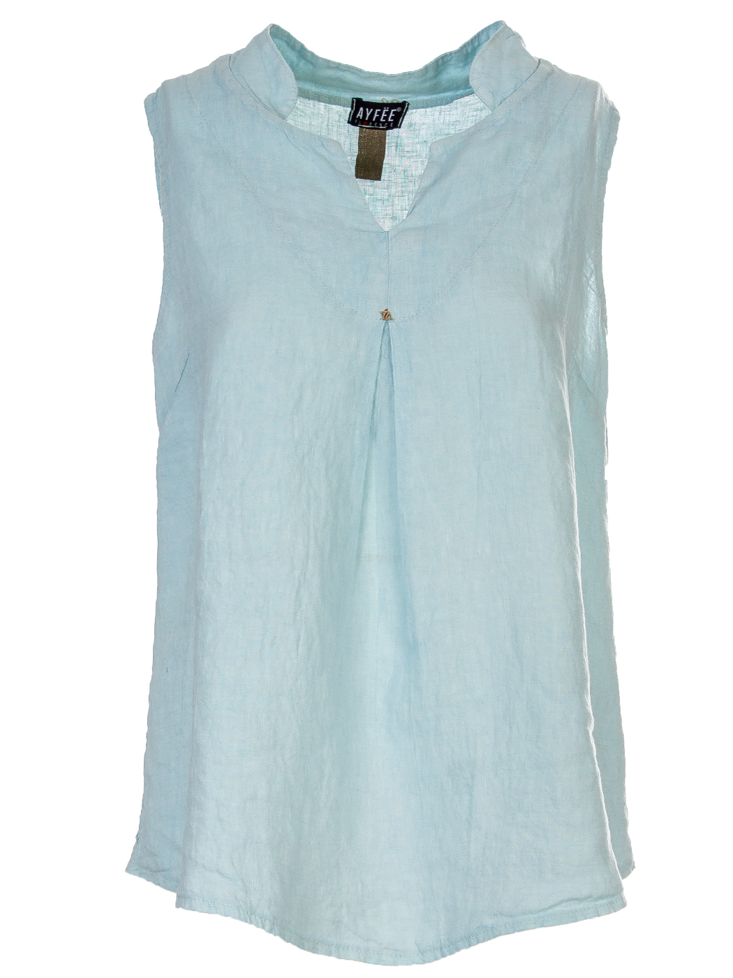 TOP SENZA MANICHE SCOLLO A V , 3TG - LIGHT BLUE